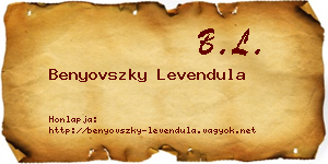 Benyovszky Levendula névjegykártya